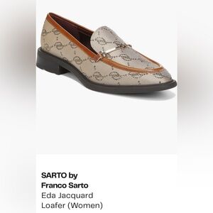 Franco Sarto Jaguard Eda Women's Gold Stitch Italians Horsebit Slip-On Loafers 7